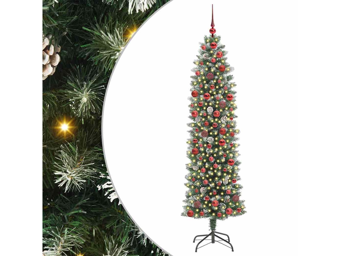 Árvore De Natal Pré Iluminada Vidaxl Verde Pvc (180 Cm)