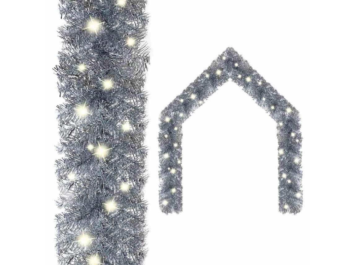 Vidaxl Grinalda De Natal Com Luzes Led 10 M Prateado
