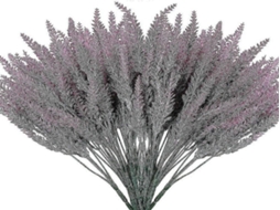 Lavanda Artificial - 12 Flores - Branco, Rosa, Plástico - Para Interiores E Casamentos | Lurelia