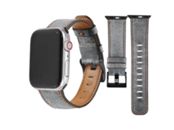 Bracelete Vintage Leather para Apple Watch Series 5 40mm Cinza