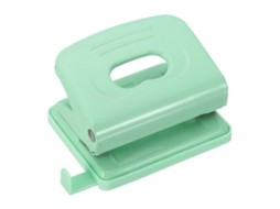Perfurador de Metal com 2 Furos, Capacidade para 8 Folhas, Ajustável, para Uso em Escritório e em Casa, na Cor Verde BRILVIBERA