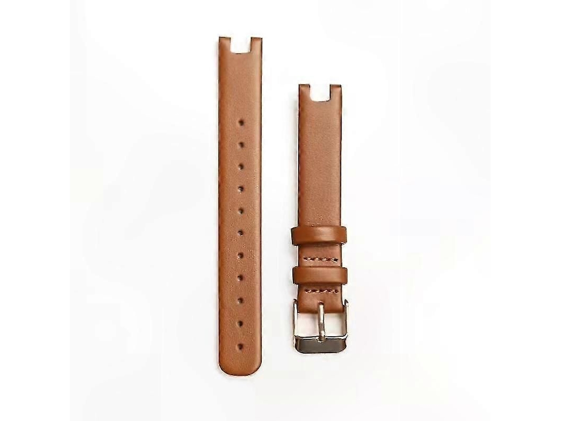 Pulseira De Couro E Aço Inoxidável Para Smartwatches De 14 Mm - Pulseira De Substituição Premium