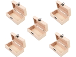 Conjunto 5 Caixas Retangulares Joias Material Sintético Cáqui Armazenamento Exibição Ideais Quarto Cabeceira GOKOCO
