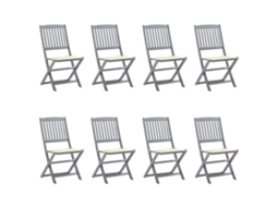 Folding Chair, Folding Chairs Vidaxl Cinzeto Madeira De Acácia (n/a)