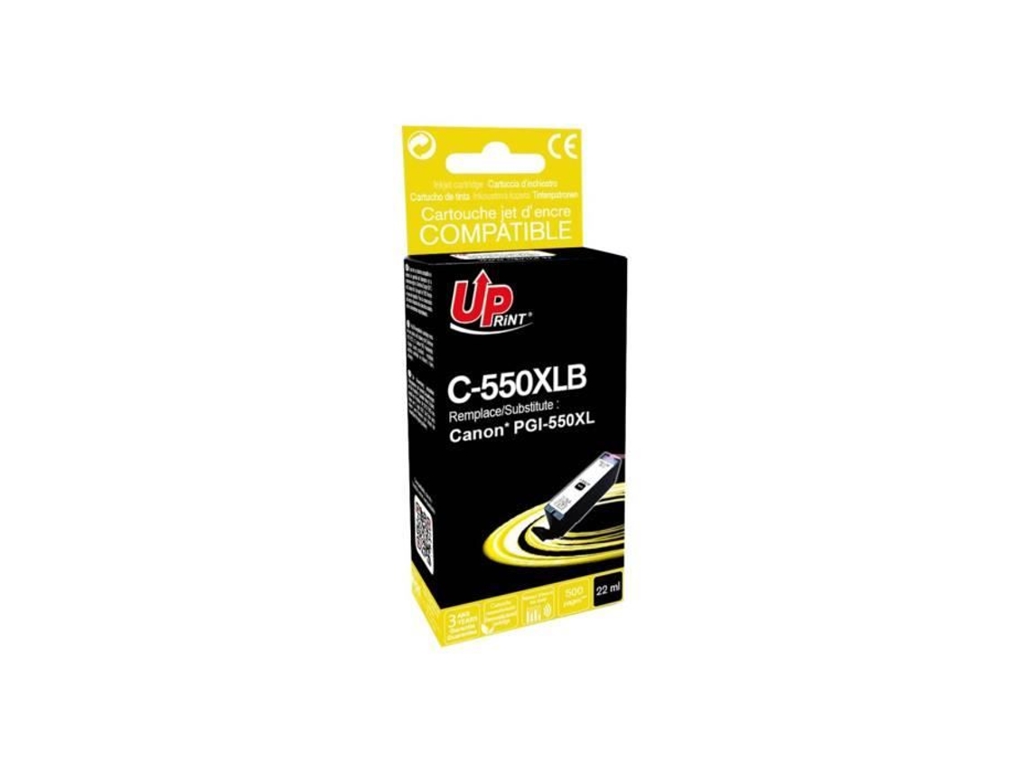 Cartucho de Tinta Preta Remanufaturado UPRINTJET C-550Xlb de 22 Ml Alternativa para Canon Pgi-550Xl