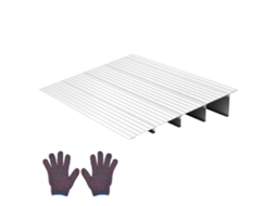 Rampa de Limiar 550x865x115 Mm, Liga Alumínio para Entrada Meio fio, Capacidade Carga 362,9 Kg, Cadeiras Rodas, Scooters, Elétricas, Escadas Casa