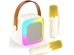 Máquina Portátil De Karaokê Adultos Crianças Mini Alto Falante Bluetooth Karokê Com 2 Microfones Sem Fio E Luz Rgb Para Tv Doméstica Ktv P Yizhood