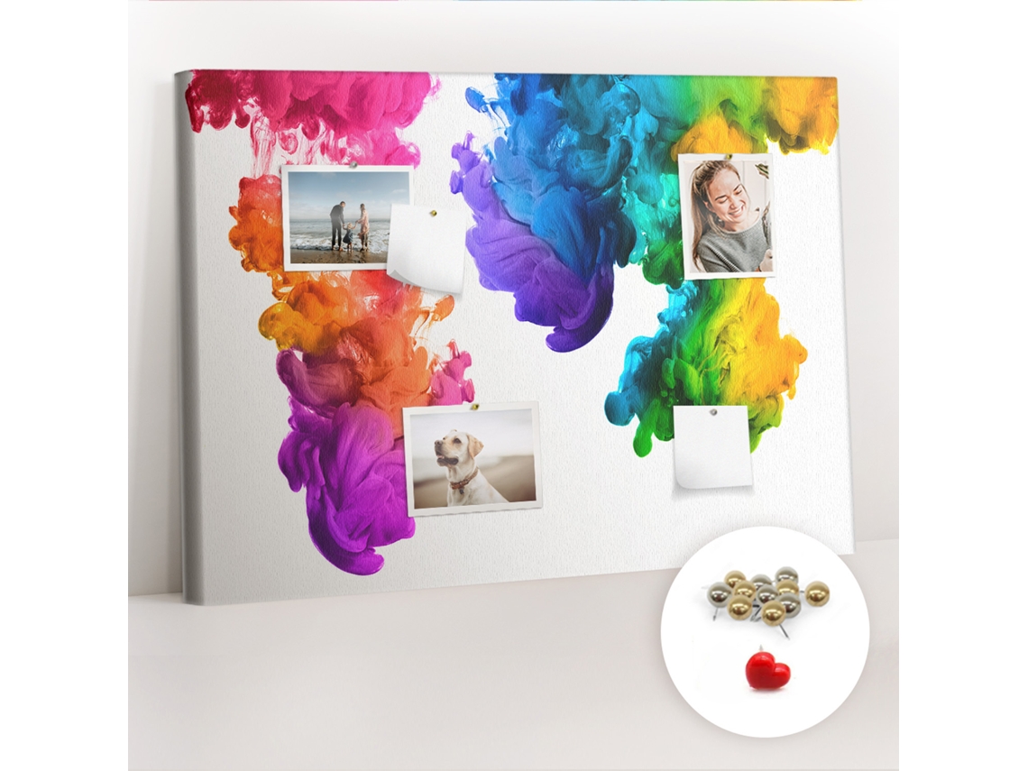 Quadro De Cortiça Arco-íris De Cores Para O Quarto Das Crianças Espelharte (100x70 Cm)