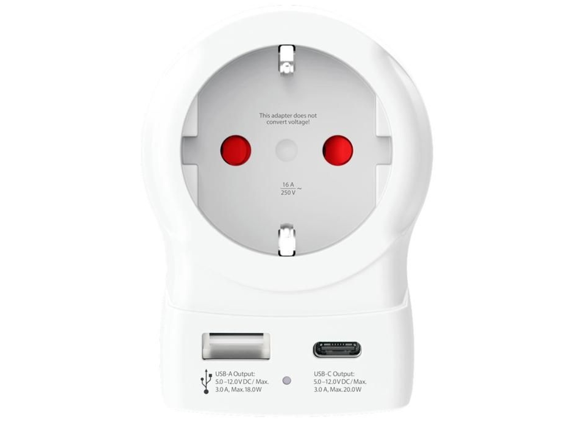 Adaptador de viagem USB Skross 20 W da Europa para os EUA