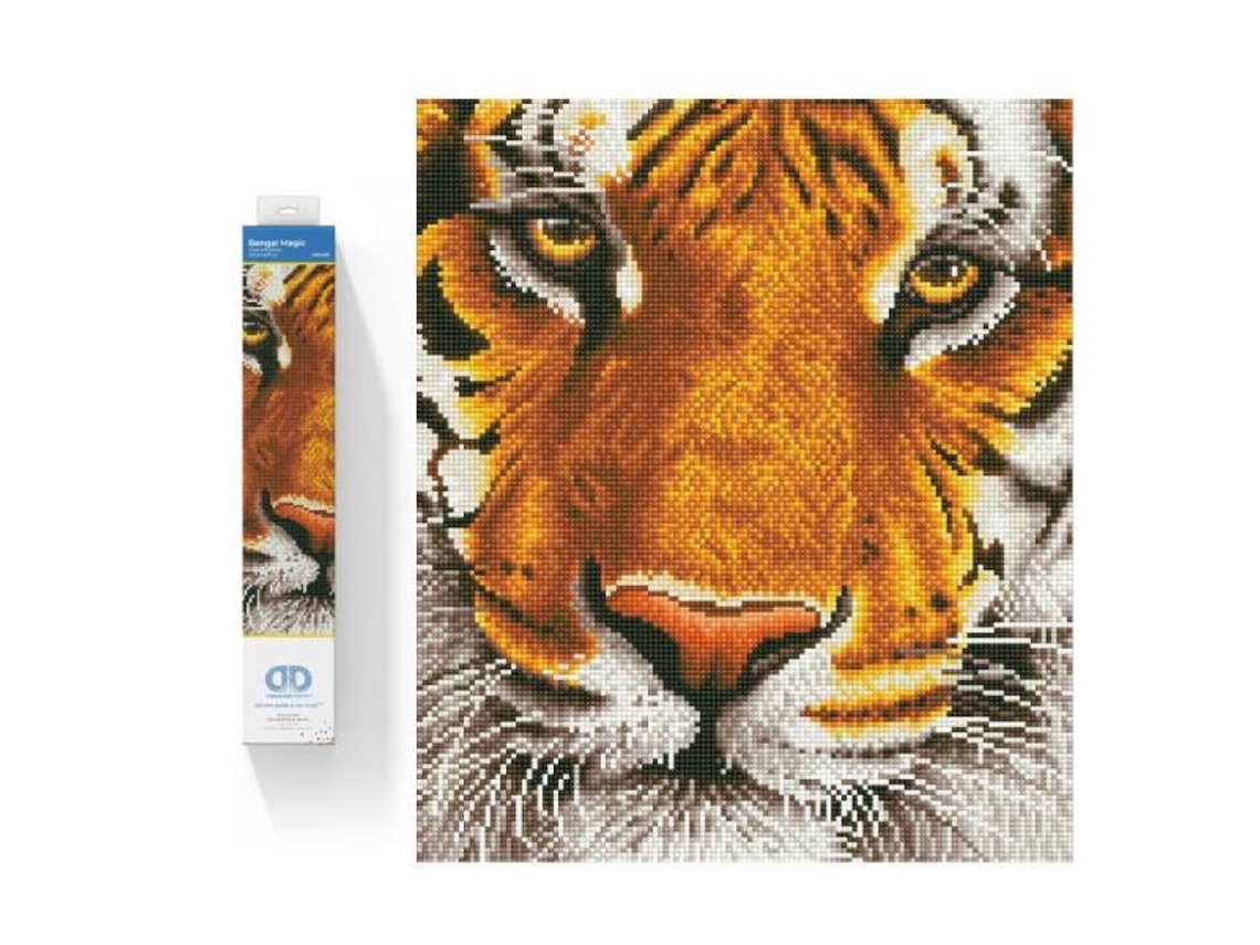 Bordado Diamante Dotz Tigre de Bengala 44x50cm Dd8001