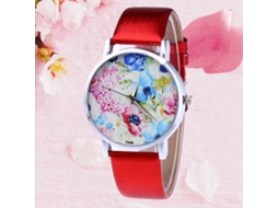 Reloj De Cuarzo Unisex Con Correa De Pu Colorida Zhoulianfa T458-yx Rojo