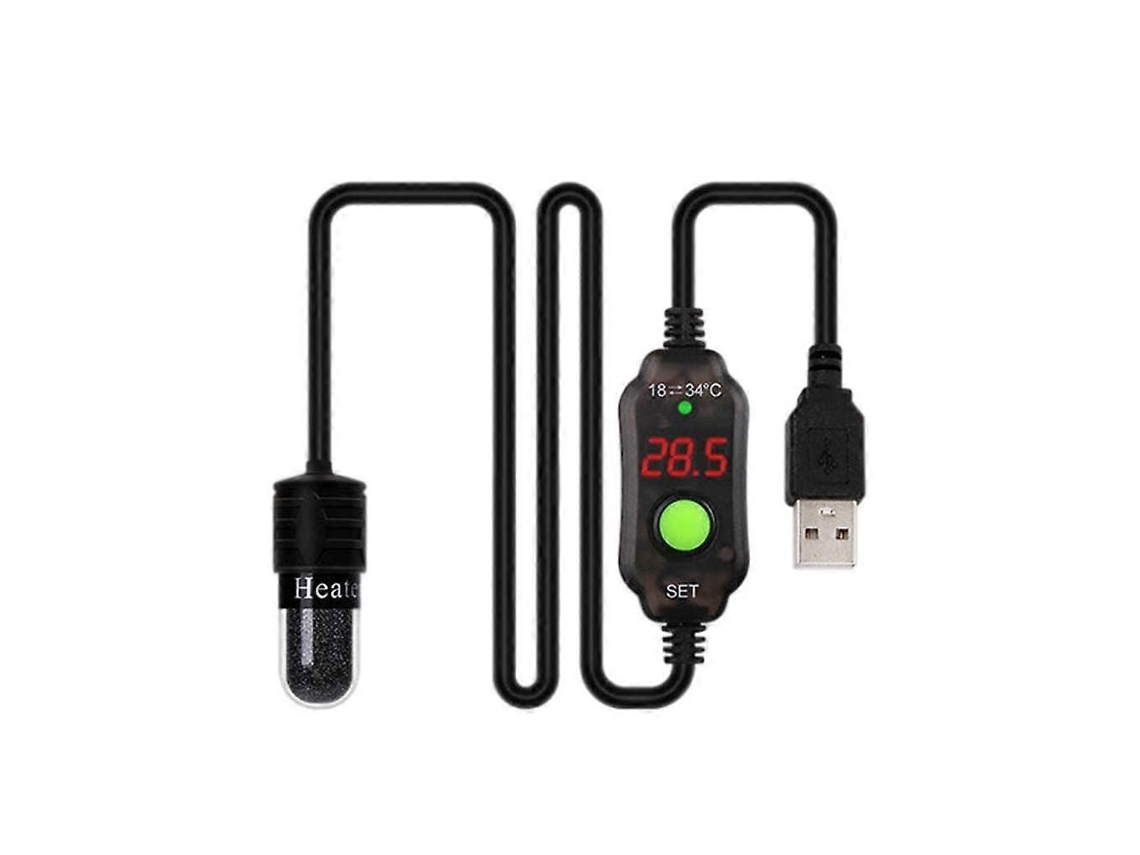 Aquecedor Digital para Aquário, Aquecedor para Aquário, Controlador de Temperatura Ajustável, Aquário para Tartarugas, Led, Aquecedor Usb GOKOCO