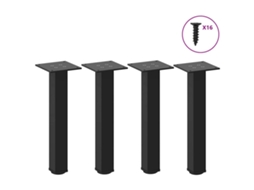 Vidaxl Pés Para Mesa De Centro 4 Peças, Preto, 42-44 Cm, Aço