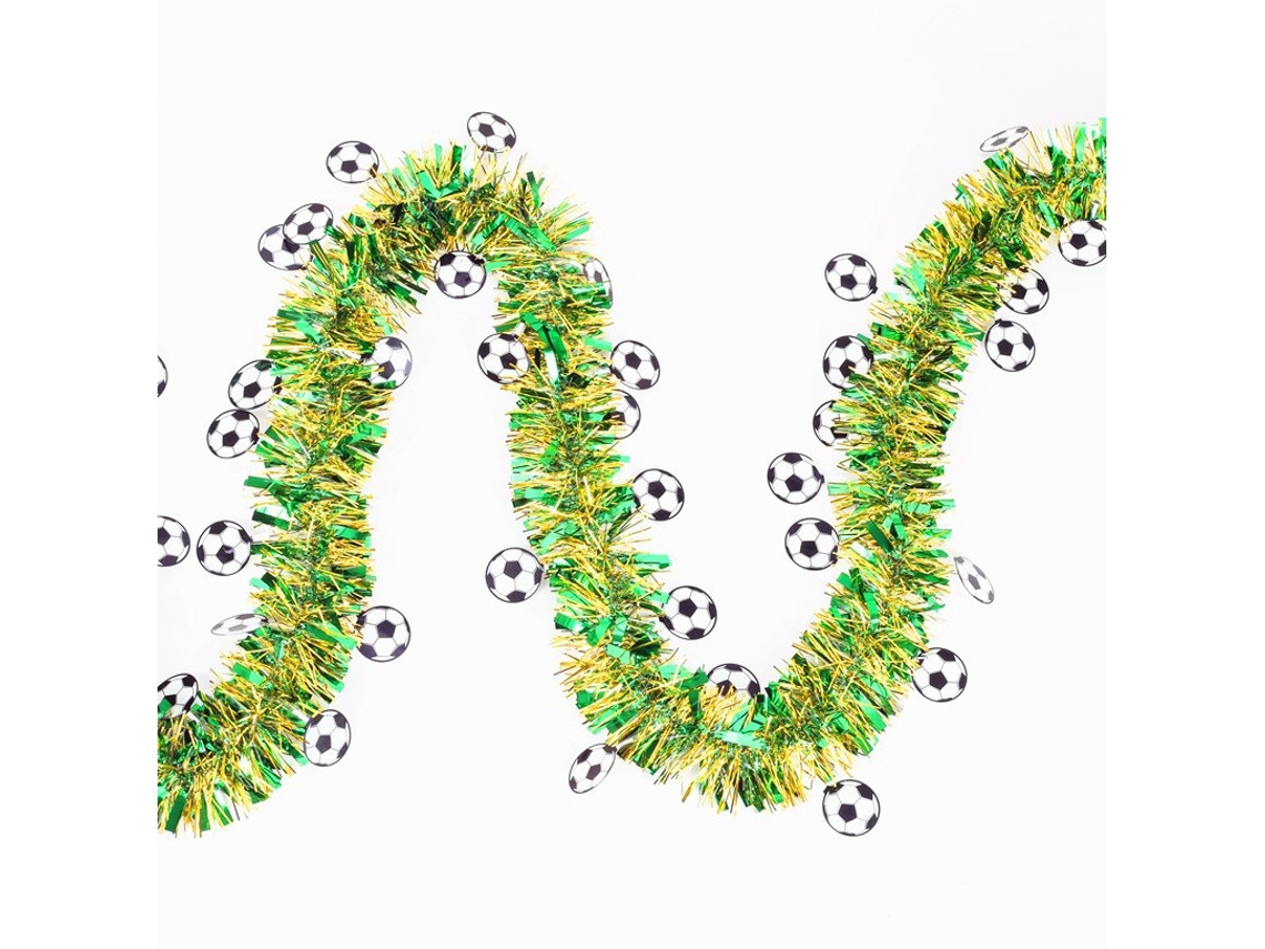 Guirlanda De Glitter Da Copa Do Mundo - Serpentina Metálica 2m Para Festa Futebol Banner Decorativo Pendurar Com 9cm Largura E 5 Camadas