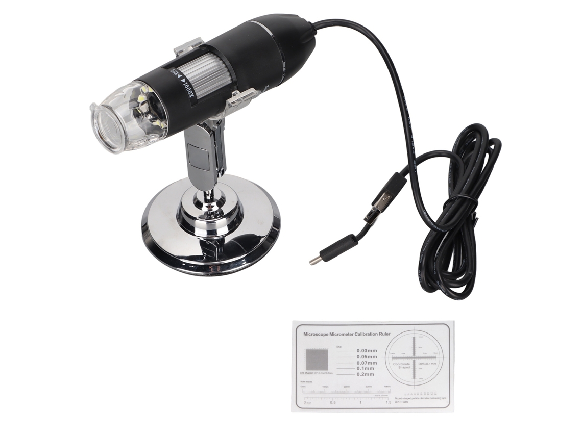 Microscópio digital USB EOOCOO com 8 luzes LED e ajuste 3 em 1