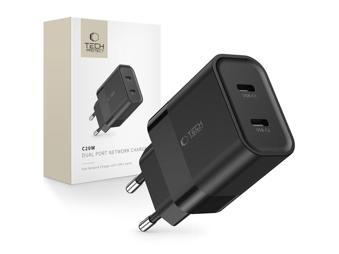 Carregador Pd20w TECH PROTECT C20w 2 Portas para Smartphones e Tablets