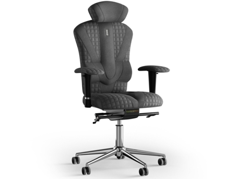 Cadeira de Escritório Ergonómica KULIK SYSTEM Tecido de Costura Victory Stitching (Azur - Cinzento -130x50x50cm)