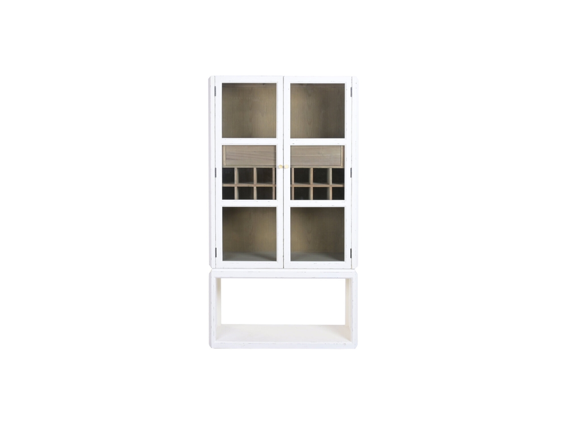 Bar de Vidro em Madeira de Olmo, 98x42x149cm ALEXANDRA HOUSE LIVING