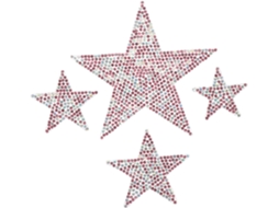 Adesivo Para Carro, Peças Em Formato De Estrela Com Strass, Adesivo Rosa, Design Exclusivo.