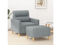Vidaxl Poltrona Com Apoio De Pés 60 Cm Tecido Cinzento-claro