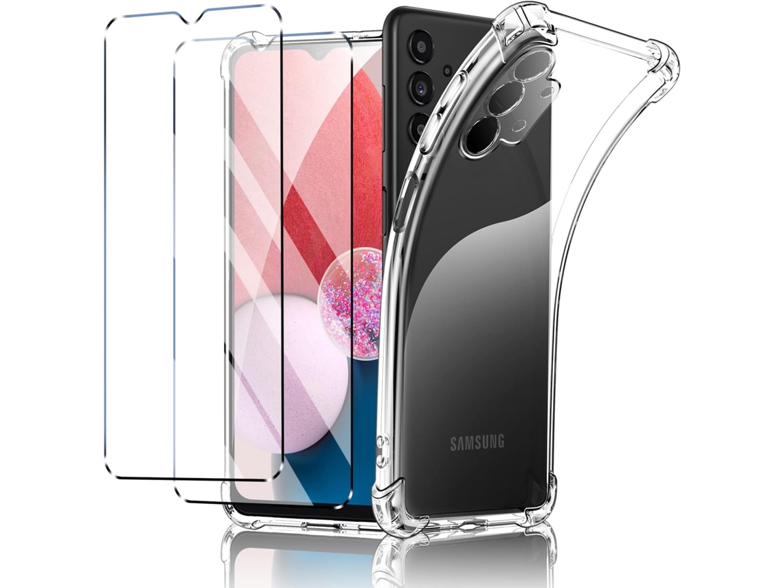 Capa Flexível Proteção Cantos Para Samsung Galaxy A13 Hongwe. Pele Sintética Anti-choque Transparente