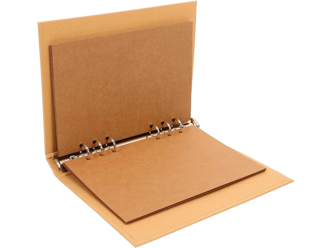 Capa Para Caderno Vicasky A5 Em Papel Kraft, 6 Argolas, Pasta Para Álbum De Fotos, 15 Folhas De Papelão Kraft, Capa
