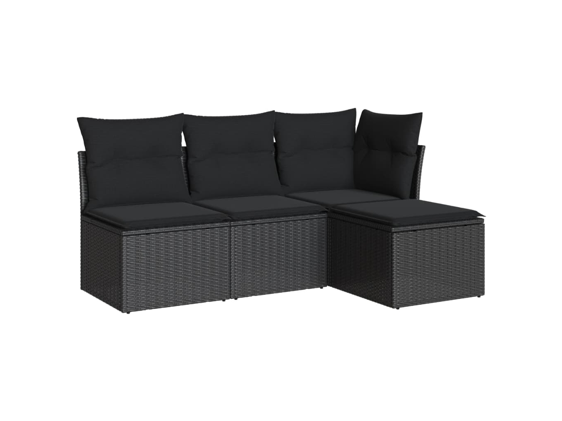 Garden Sofa Set, Garden Sofa Sets Vidaxl Preto Rattan / Vime (n/a)