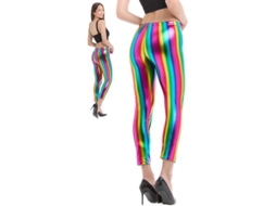Leggings metálicas arco-íris para mulheres