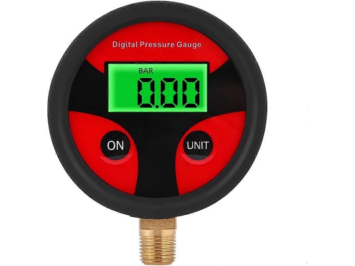 Manômetro Digital de Pressão de Pneus com LCD, 1/8 Npt, Alta Precisão, 0 200psi, Multifuncional para Carros, Motos e Bicicletas S/MARCA