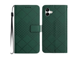 Capa De Couro Com Textura De Grade Rômbica Para Samsung Galaxy A06 5g
