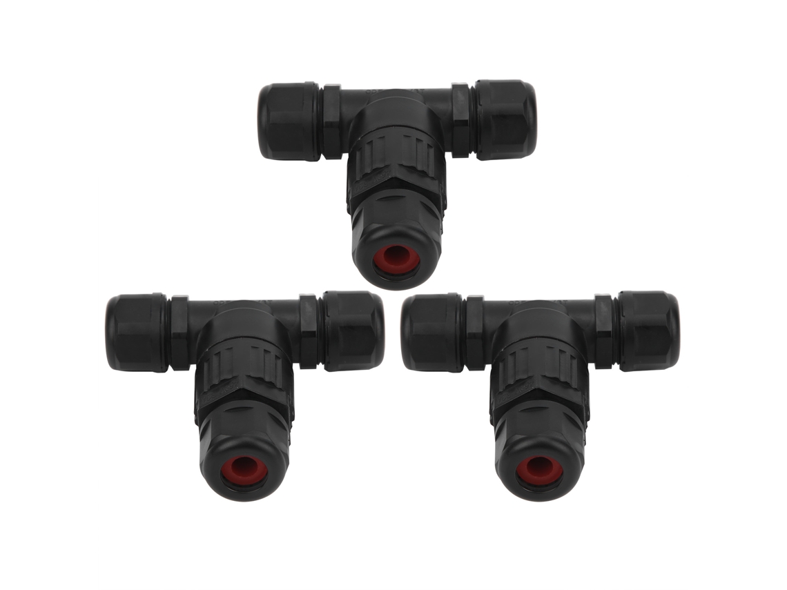 Laxiscreed Conjunto De 3 Cabos De Conector Impermeável Ip68 Para Ligação Em T De 3 Vias