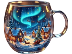 Canecas Natalinas Genéricas Caneca Festiva Pintada À Mão, Divertida E Charmosa, De 300ml, Ideal Pa Gokoco
