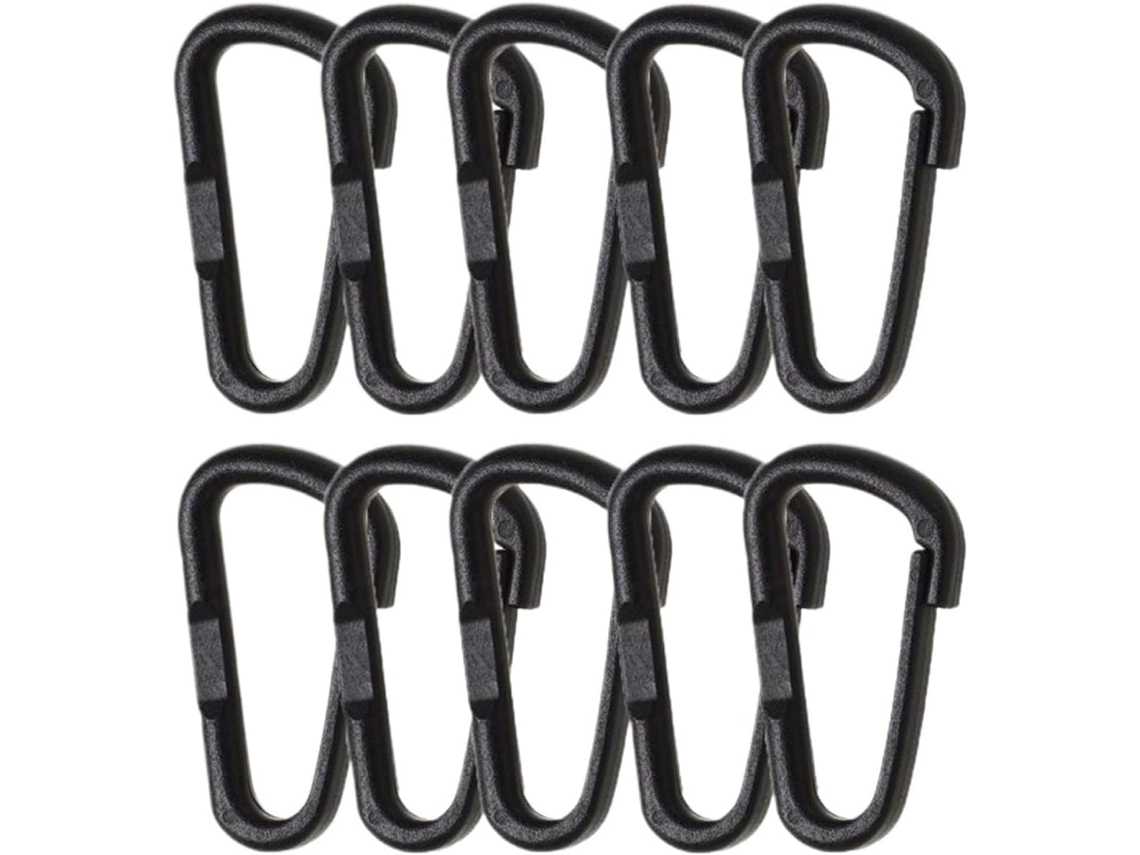 Mosquetão De Plástico/nylon Preto, 10/20 Peças, Para Escalada,