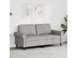 Vidaxl Sofá De 2 Lugares 140 Cm Veludo Cinza-claro