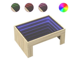 Mesa de Centro com Luzes Led Infinity MAISON EXCLUSIVE Carvalho Sonoma (70x50x30 cm)