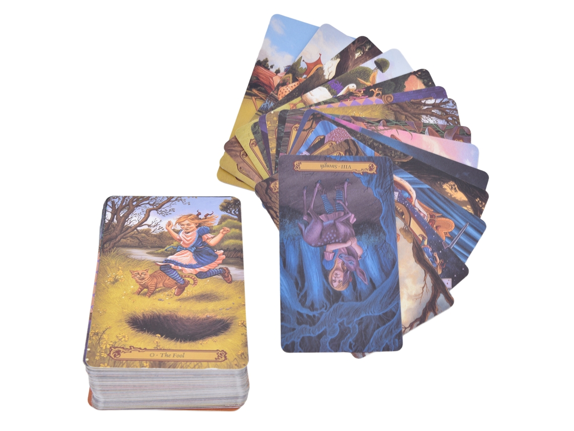Primerox baralho de Tarot País Das Maravilhas 78pcs Ferramenta de Divinação para Iniciantes Papel Revestido