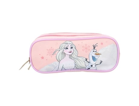 Estojo Retangular The Snow Queen 2 Compartimentos Rosa La Reine Des Neiges