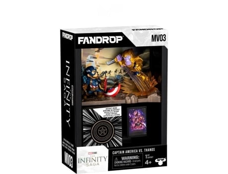 Figurine Fandrop X Star Wars Capitão América Vs Thanos Vitrine Com Cena Culta Mini Poster 18 Cm