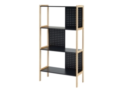 Estantes de Prateleiras Dønna Ypäjä 4 Prateleiras Mdf 120X63X28Cm Preto/Madeira [EN.CASA]