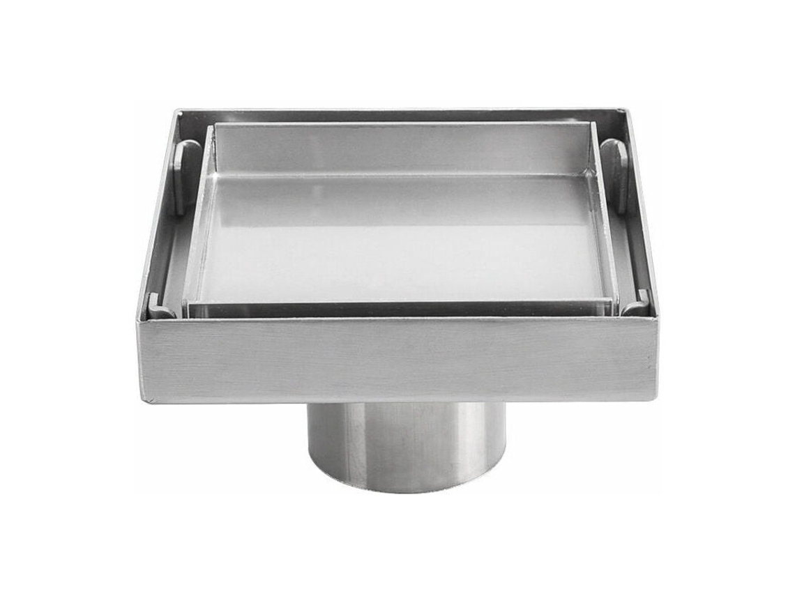 Ralo de Piso Invisível em Aço Inoxidável 304, Quadrado, Espesso, Desodorizante, 1010cm AQUAFORGE