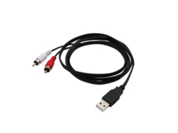 Cabo Av Usb a Macho para 2x Rca de 1,5 M Pc, Tv e Entrada Auxiliar Áudio Vídeo AQUAFORGE