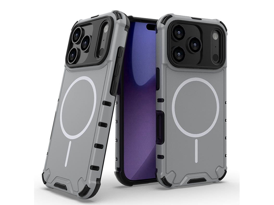 Capa Panoona Para Iphone 18 Pro Max , Compatível Com Carregamento Sem Fios Magnético Cinza