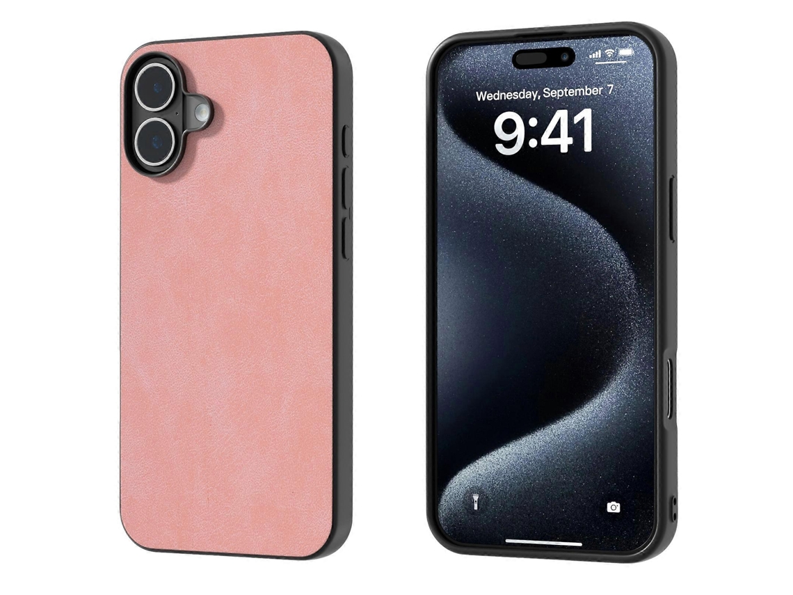 Capa De Celular Com Moldura Preta E Couro Sintético Com Cobertura Total