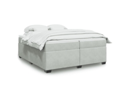 Vidaxl Cama Com Molas/colchão 200x200 Cm Veludo Cinzento-claro