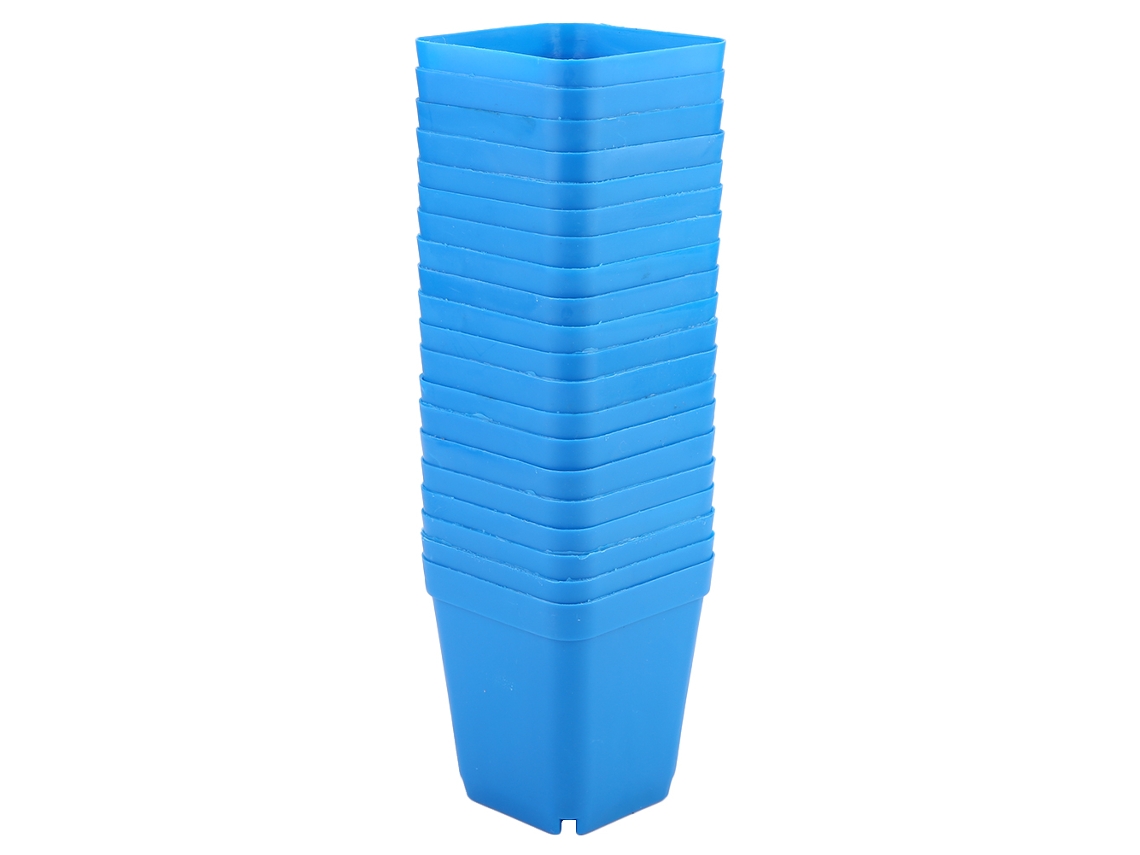 20 Vasos Mini Para Suculentas Modernos Azuis De Plástico