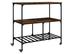 Kitchen Trolley, Kitchen Trolleys Vidaxl Marrom Madeira Processada (n/a)