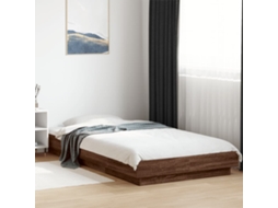 Vidaxl Estrutura De Cama 90x190 Cm Derivados Madeira Carvalho Castanho