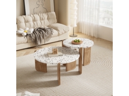 Conjunto Moderno De Mesa De Centro E Mesa Lateral Para Sala De Estar E Varanda, Ideal Para Sofás, Com 2 Peças. Mega Echo Trade Shop