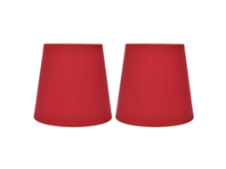 Rebe-2 Peças Lâmpada De Toldo Interior Estilo Europeu Tela Para Candelabro E14 Lâmpada De Mesa Lâmpada De Piso Px16 Vermelho