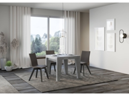 Mesa de Jantar Extensível 90X90/246 Cm Naxy Premium Cimento ITAMOBY